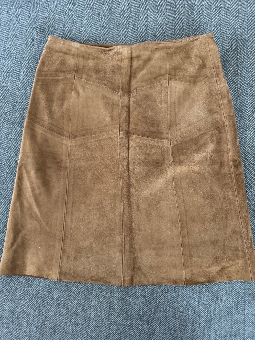 VINTAGE, MICHAEL KORS, BUTTERY SUEDE BROWN LEATHER SHORT SKIRT